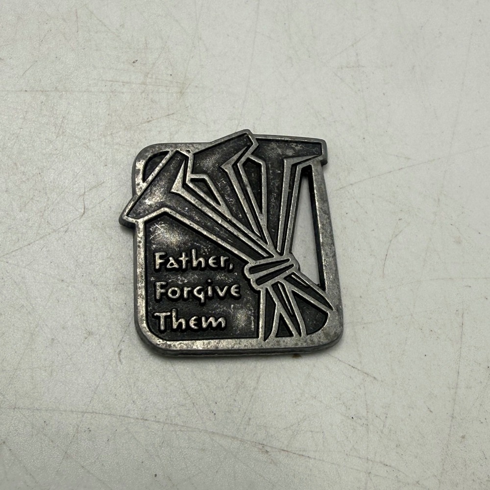 Christian Pocket Token Father Forgive Them 1 Peter 2:24 Nails Religious Medal